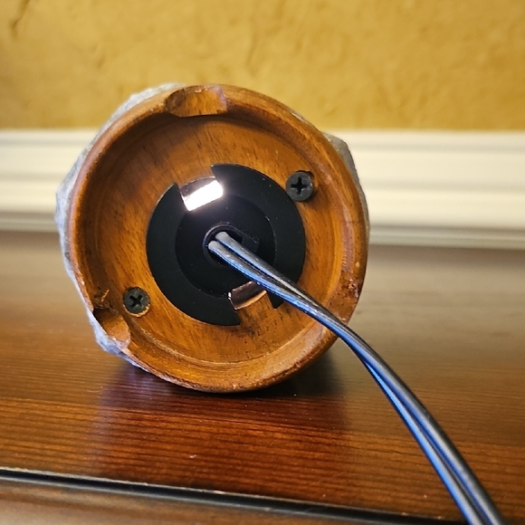 Natural Himalayan Salt Lamp with Wooden Base - Picture 2 of 5